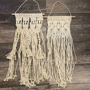 TWO MACRAME WALL HANGINGS